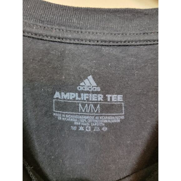 Adidas Amplifier Tee T-Shirt Men's Medium Black Logo Short Sleeve Cotton - Picture 2 of 3